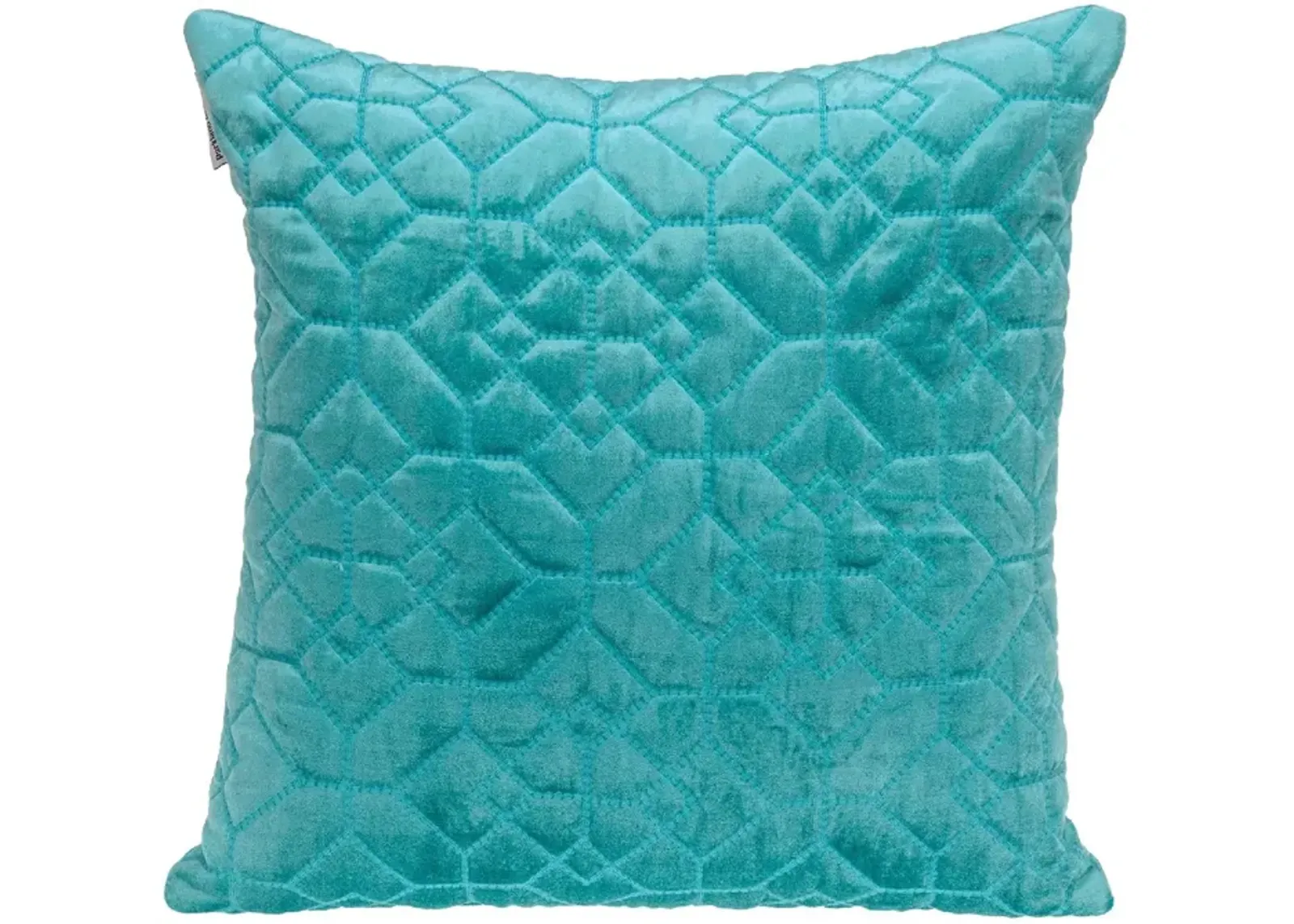 20" Aqua Blue Transitional Quilted Throw Pillow