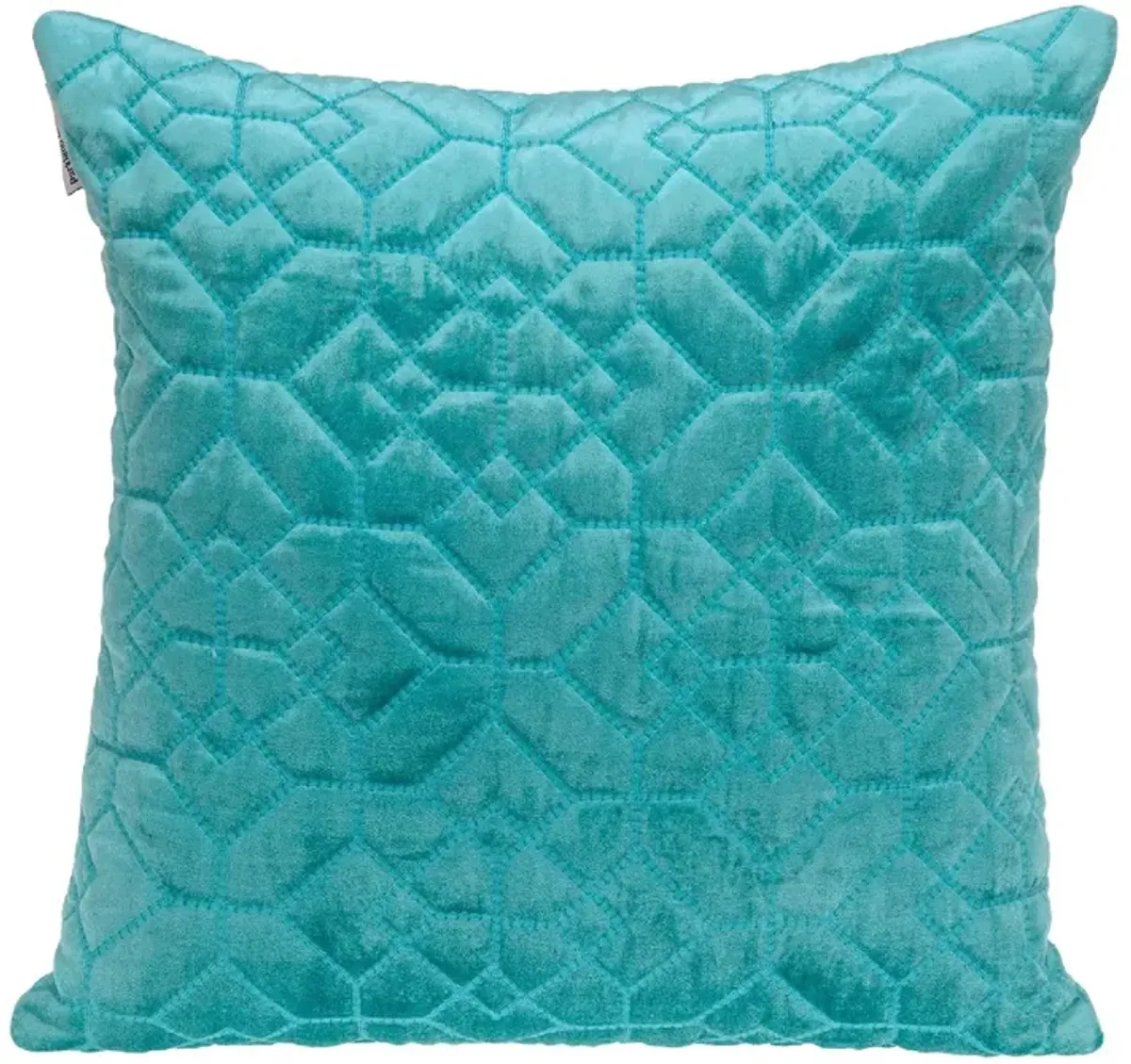 20" Aqua Blue Transitional Quilted Throw Pillow