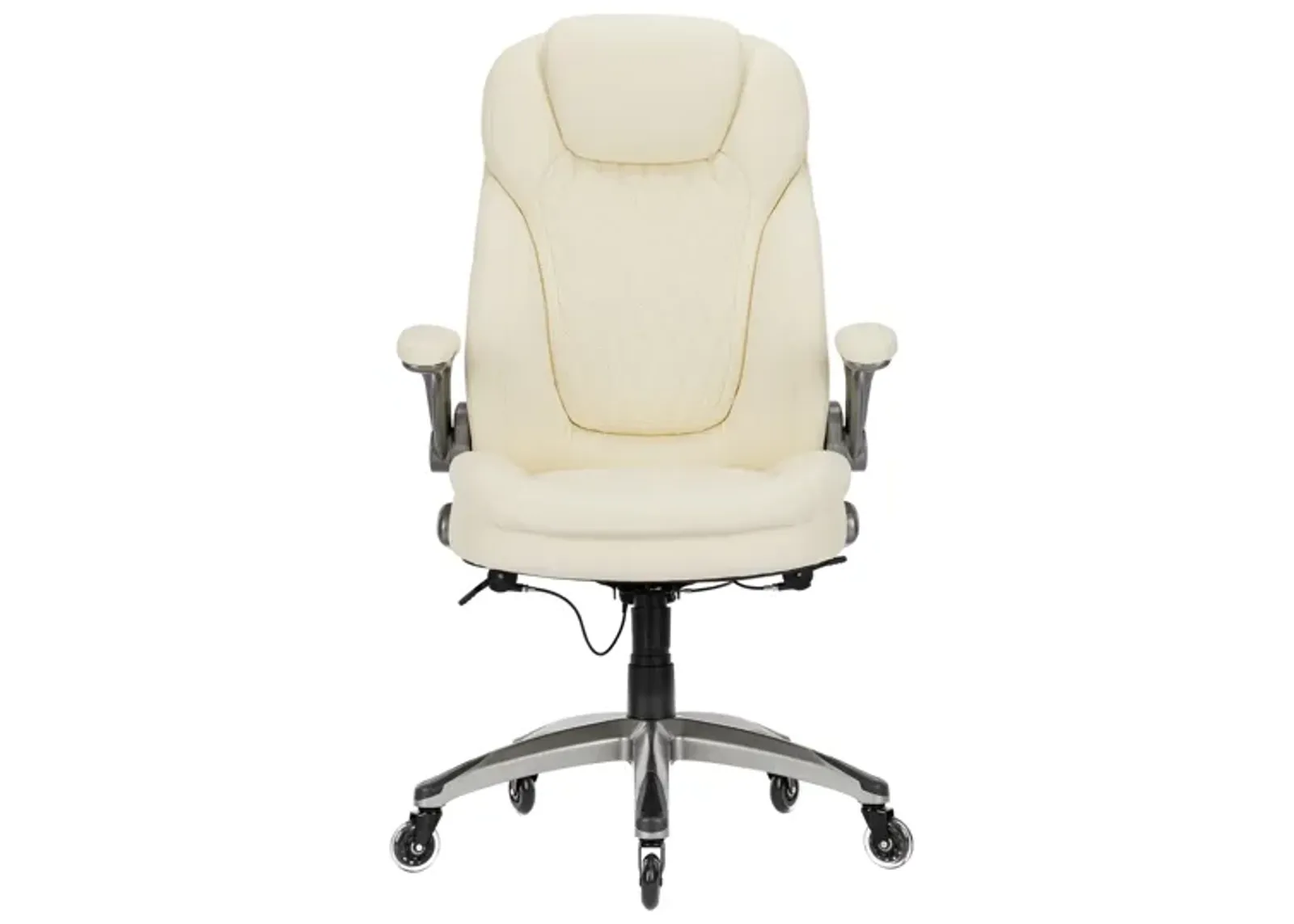 High Back Executive PU Leather Office Chair With Blade Wheels, Adjustable Height, Rocking Tension