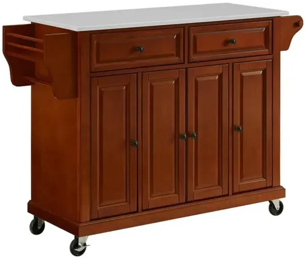 Full Size Stone Top Kitchen Cart
