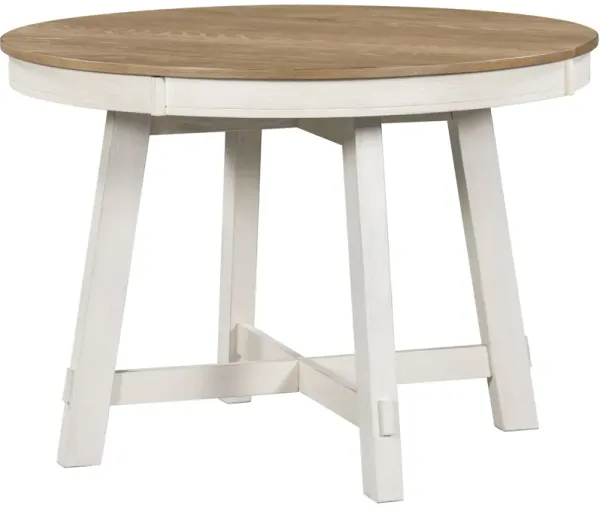 Merax Farmhouse Round Extendable Dining Table