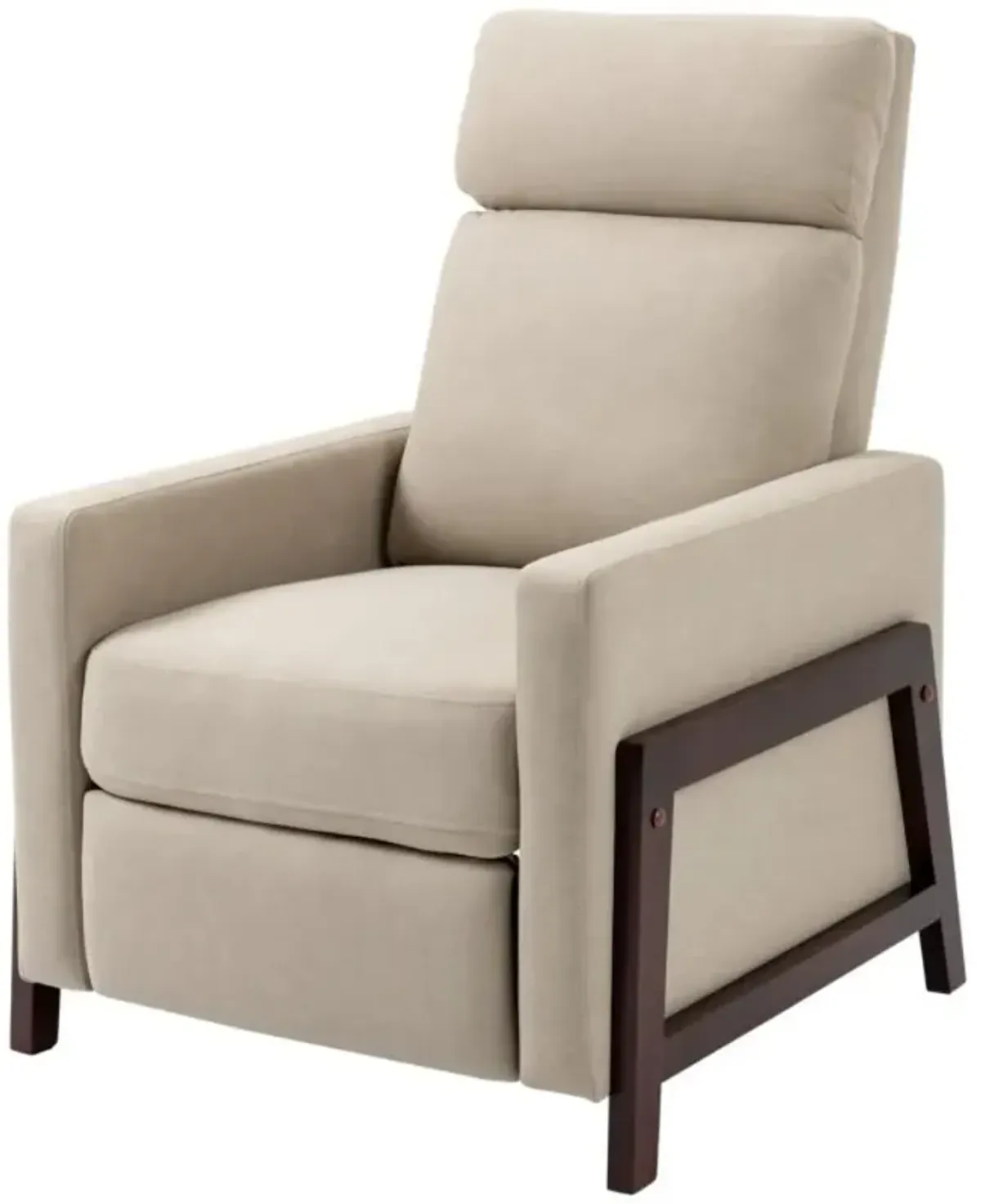 Modern Upholstered Manual Reclining Sofa Chair w/ Armrest and Footrest