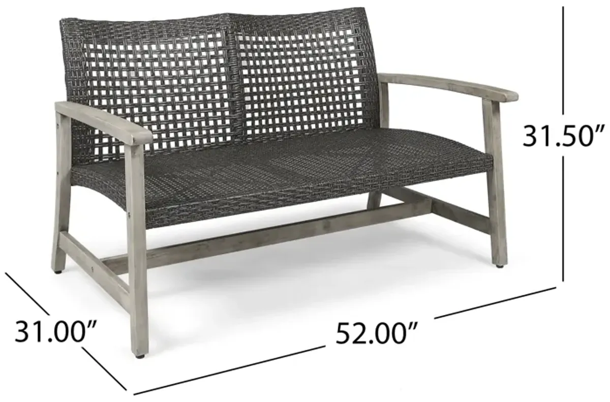 Merax Outdoor Patio Wicker  Sofa Loveseat