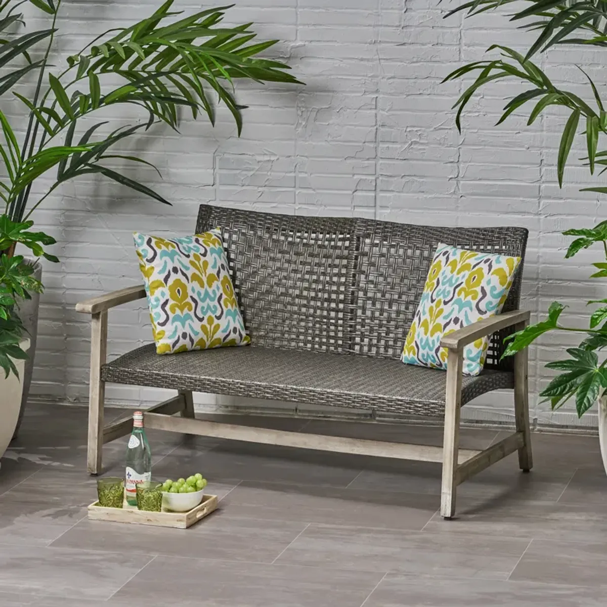 Merax Outdoor Patio Wicker  Sofa Loveseat