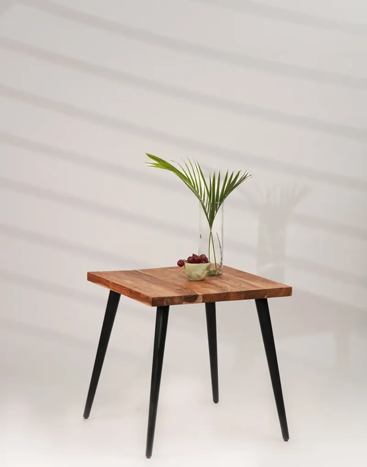 Handmade Eco-Friendly Vintage Acacia Wood & Iron Natural Black Square Table 24"x24"x24" From BBH Homes