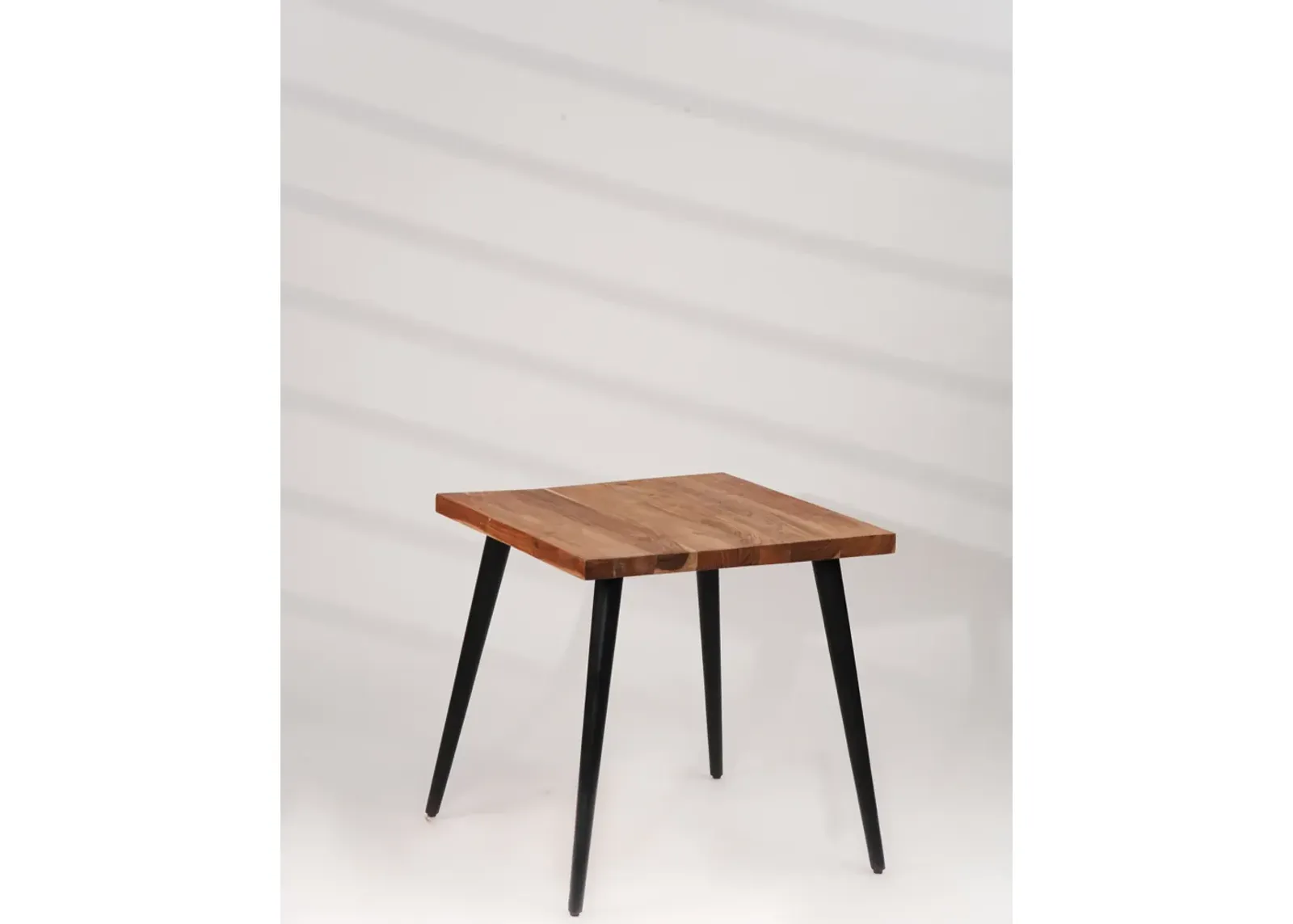 Handmade Eco-Friendly Vintage Acacia Wood & Iron Natural Black Square Table 24"x24"x24" From BBH Homes