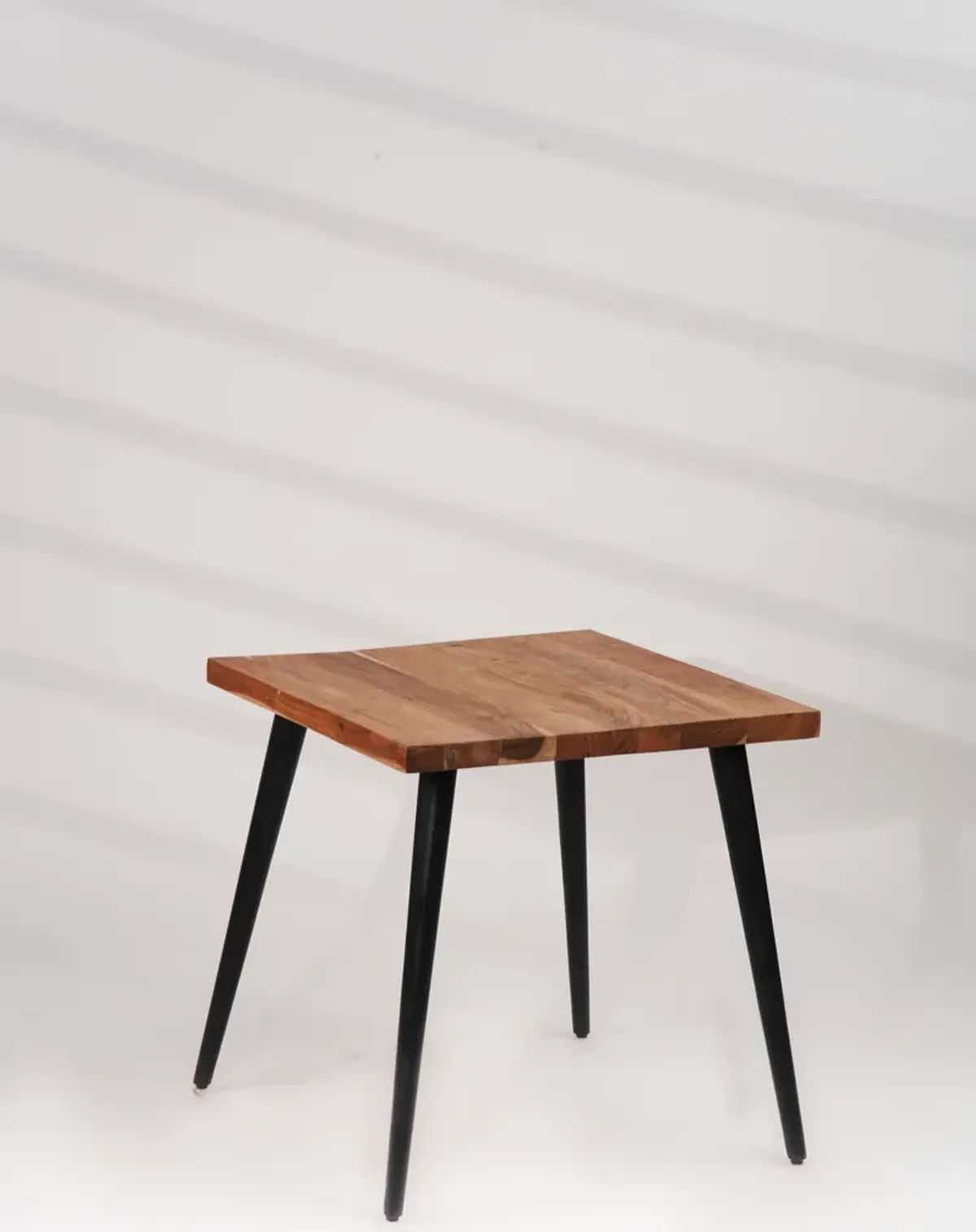 Handmade Eco-Friendly Vintage Acacia Wood & Iron Natural Black Square Table 24"x24"x24" From BBH Homes