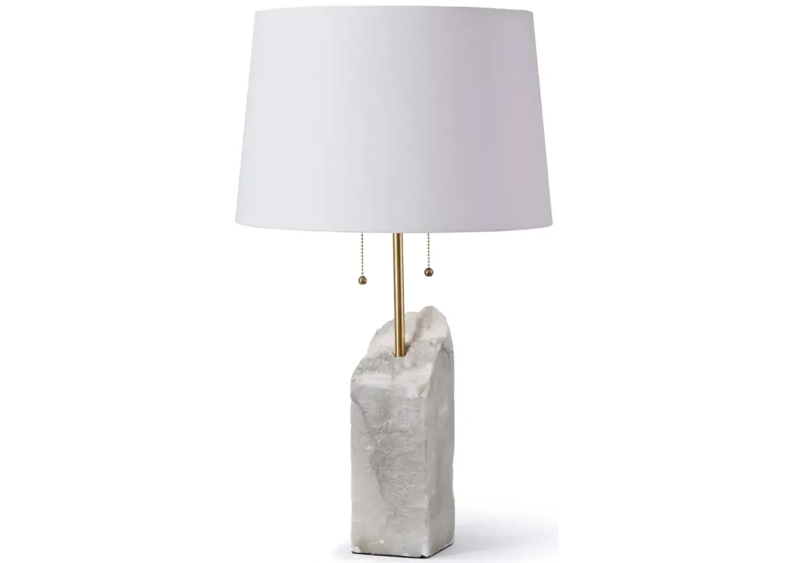 Square Raw Alabaster Table Lamp