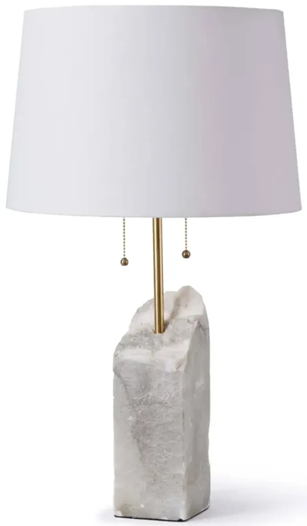 Square Raw Alabaster Table Lamp