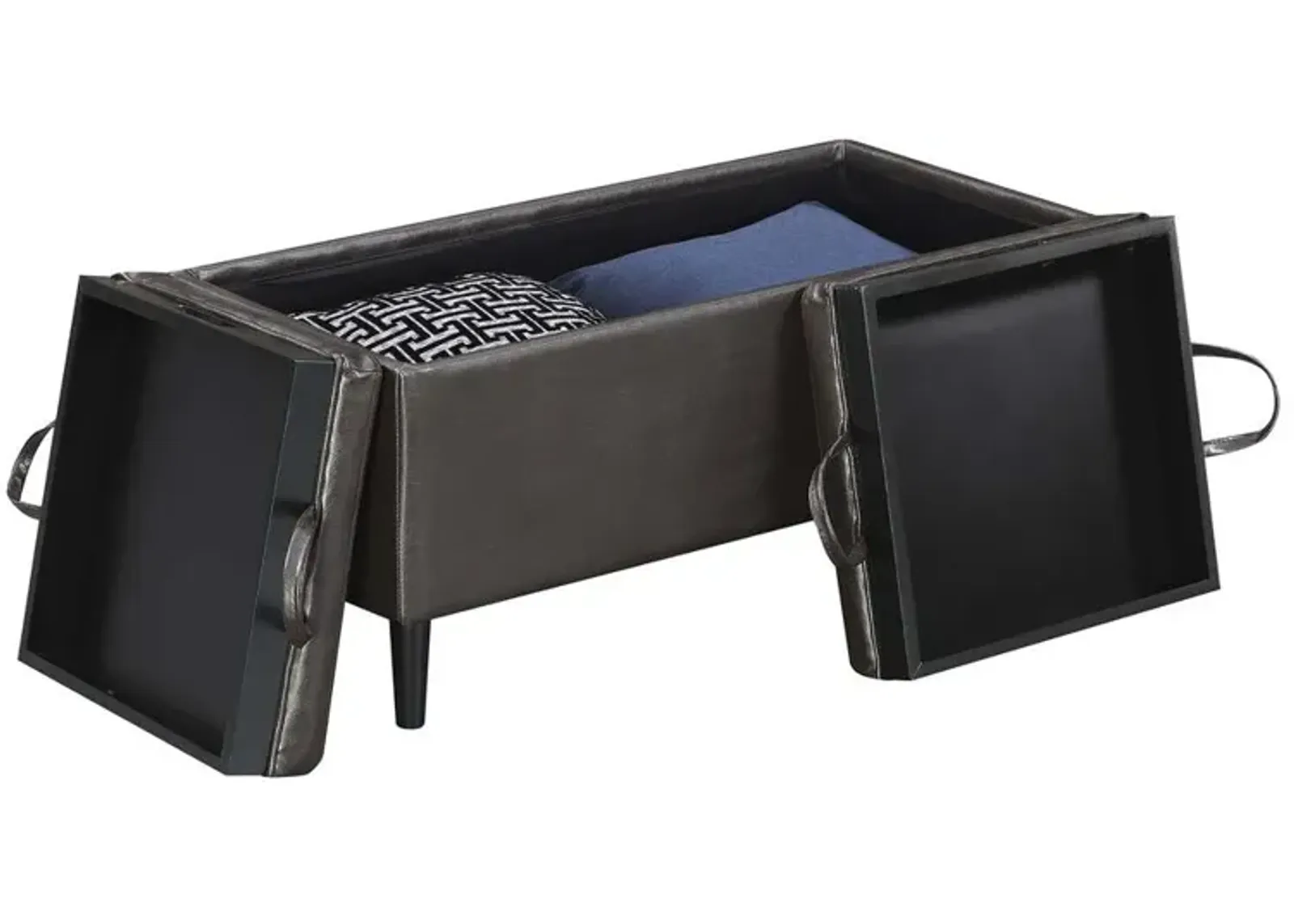 Convience Concept, Inc. Designs4Comfort Magnolia Storage Ottoman with Trays