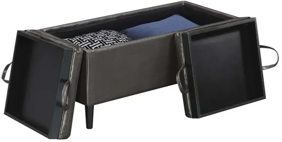 Convience Concept, Inc. Designs4Comfort Magnolia Storage Ottoman with Trays