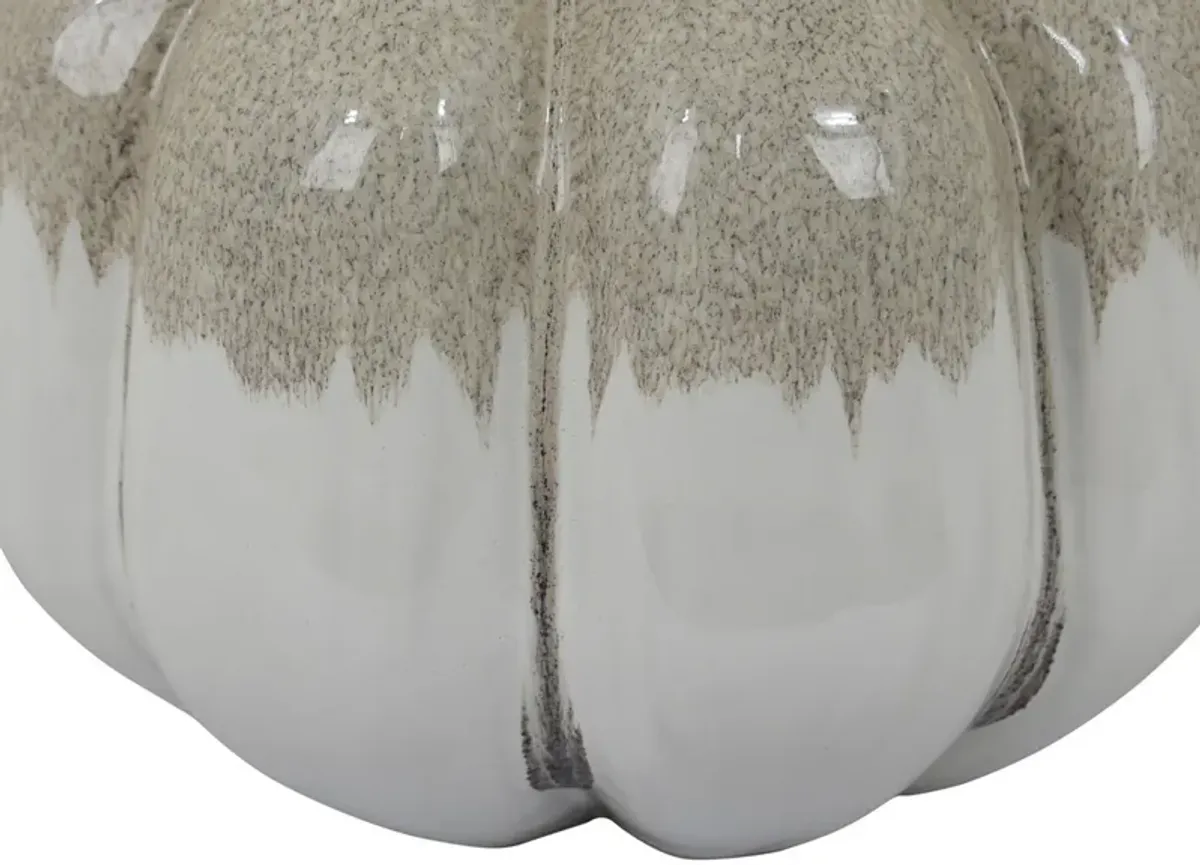 Roxy Rounded Vase with Scalloped Rim, Multi Colored Ceramic 11 Inch - Benzara