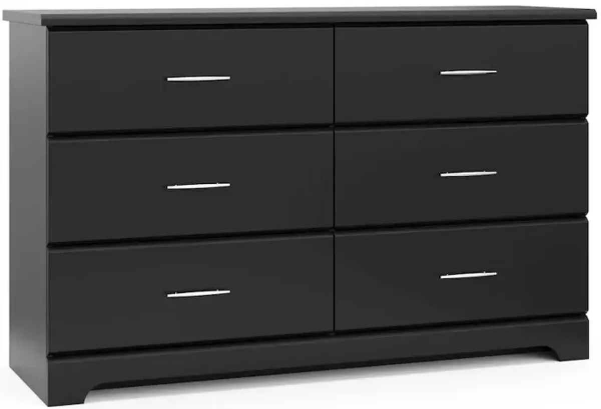 Storkcraft Brookside 6 Drawer Double Dresser (Black) – GREENGUARD Gold Certified