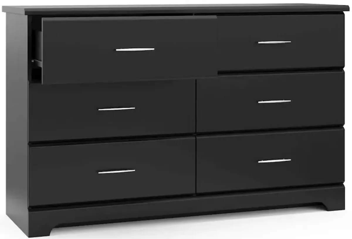 Storkcraft Brookside 6 Drawer Double Dresser (Black) – GREENGUARD Gold Certified