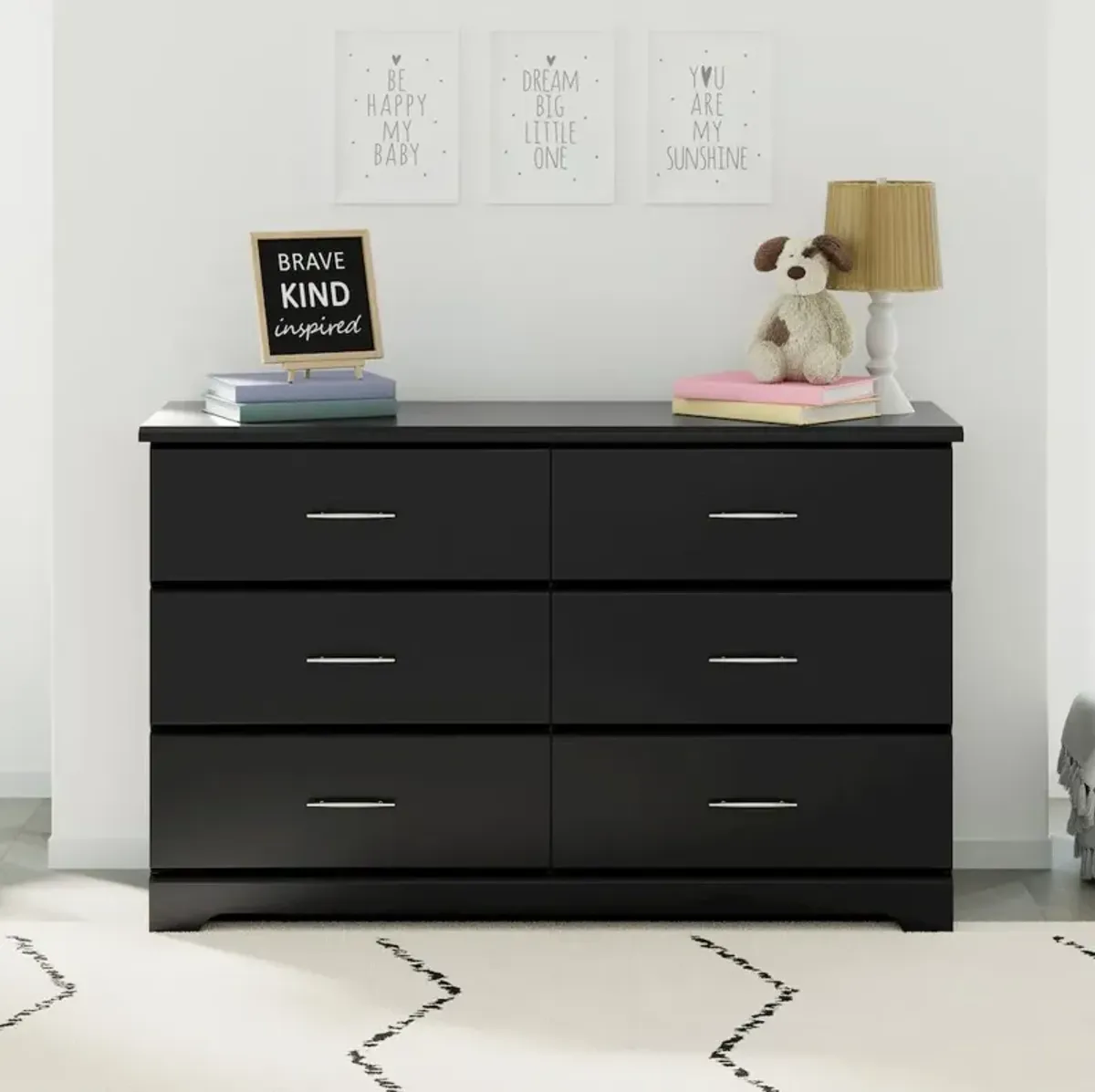 Storkcraft Brookside 6 Drawer Double Dresser (Black) – GREENGUARD Gold Certified