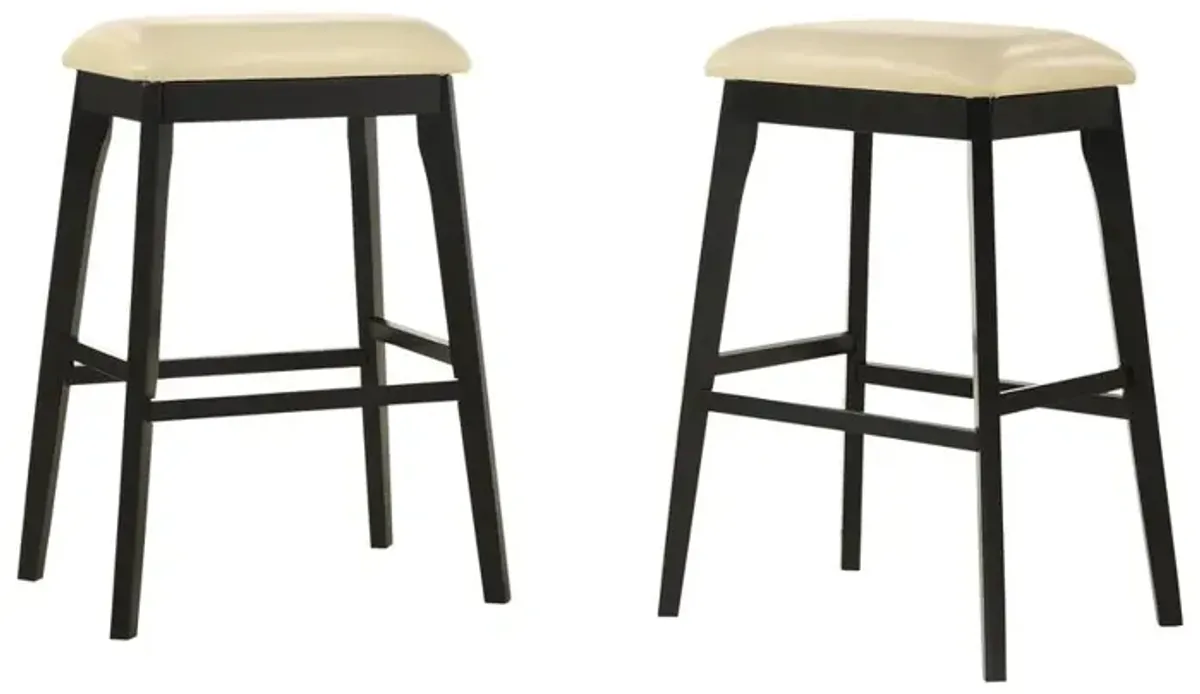 Carolina Living Mirabelle 30 Upholstered Barstool - Set of 2 - Cream/Espresso