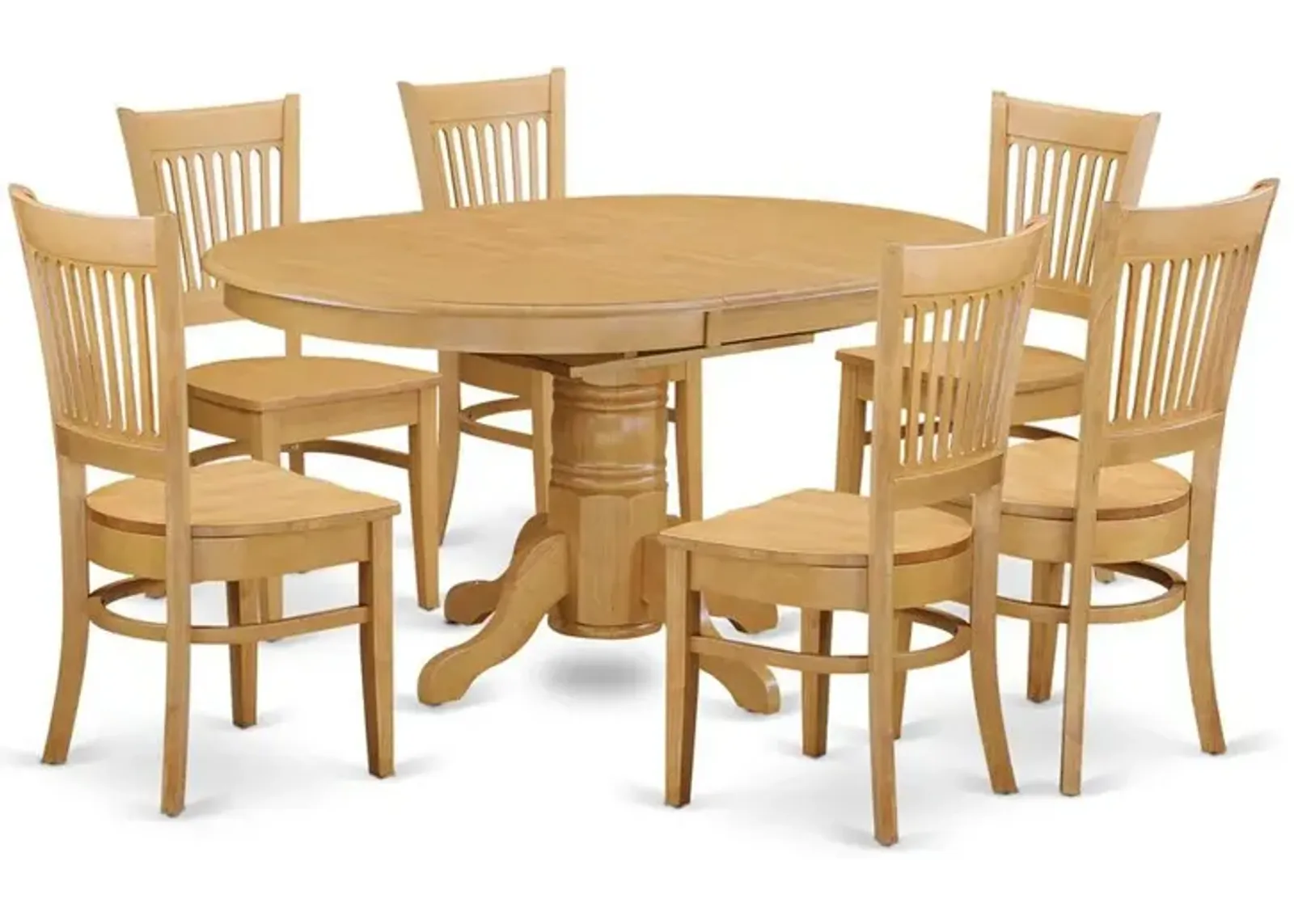 East West Furniture 7  PC  Dining  room  set  for  6-Table  with  Leaf  and  6  Dining  Chairs.