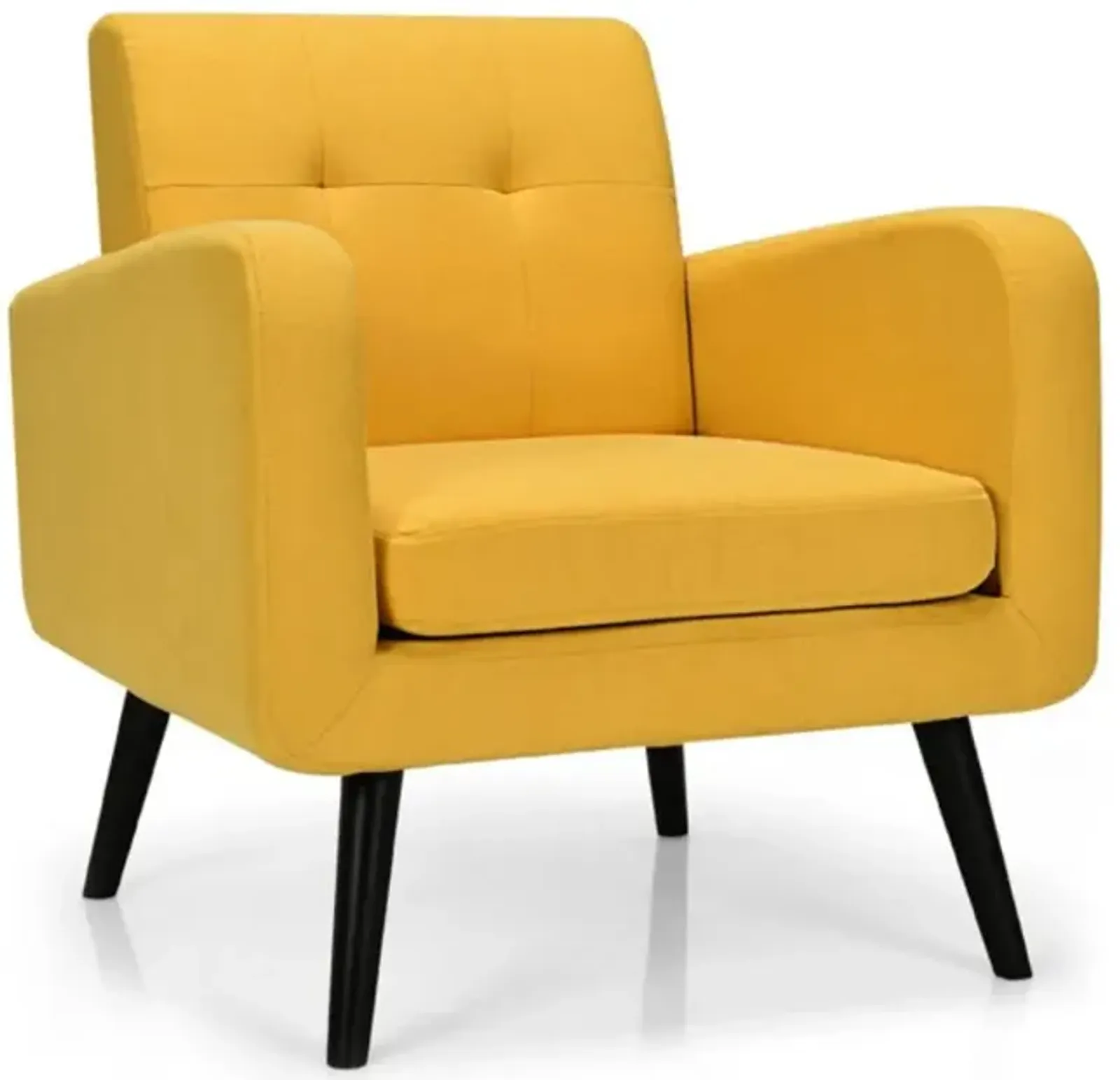 Hivvago Modern Upholstered Comfy Accent Chair Single Sofa with Rubber Wood Legs