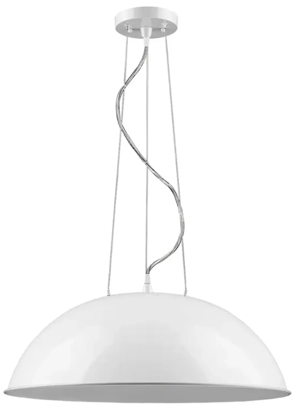Hivvago Layla 1-Light White Bowl Pendant