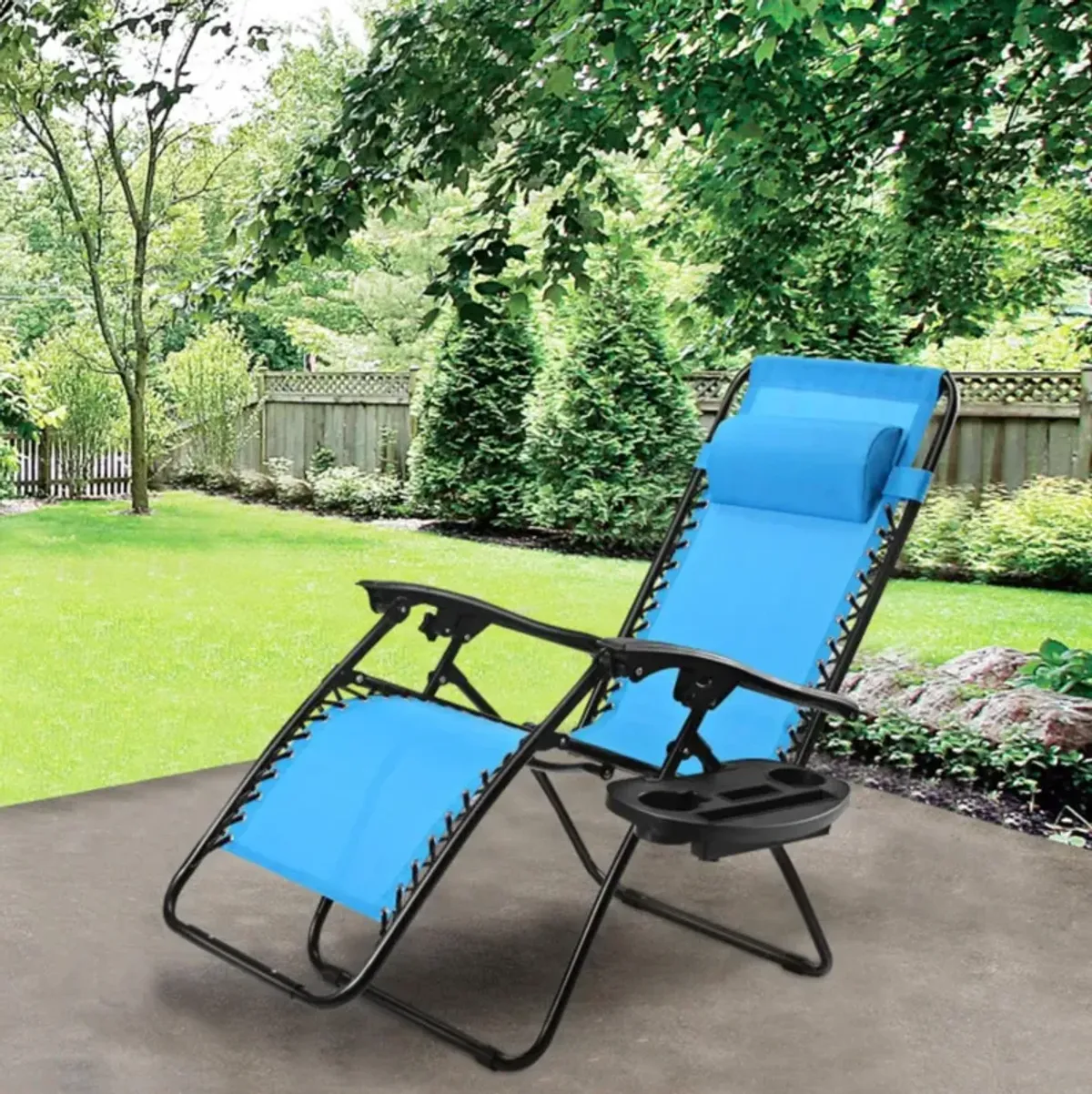 Hivvago Outdoor Folding Zero Gravity Reclining Lounge Chair