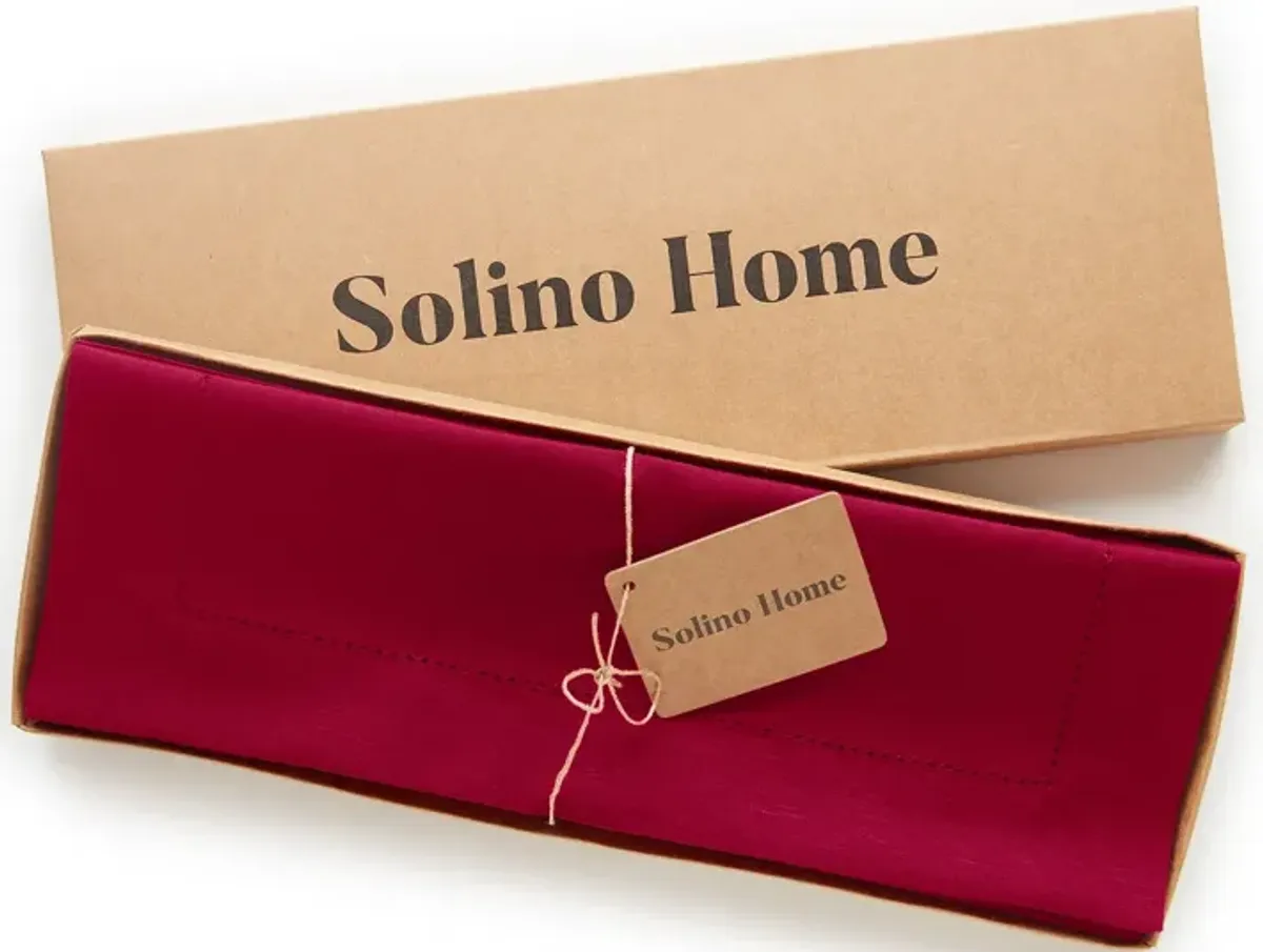 Solino Home Cotton Linen Placemats 14 x 19 Inch Set of 4 - Cotton Linen Hemstitch