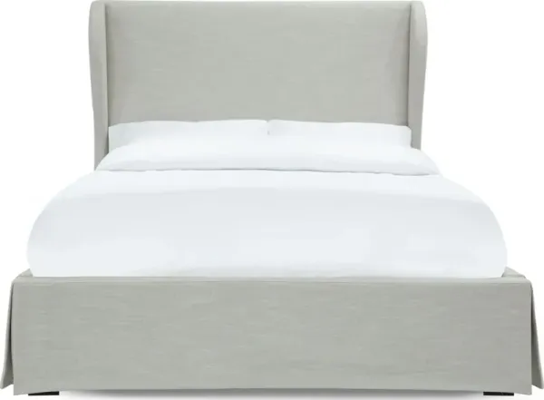 Hera Skirted Footboard Storage Cali King Panel Bed