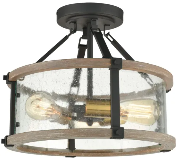 Geringer 15'' Wide 3-Light Semi Flush Mount