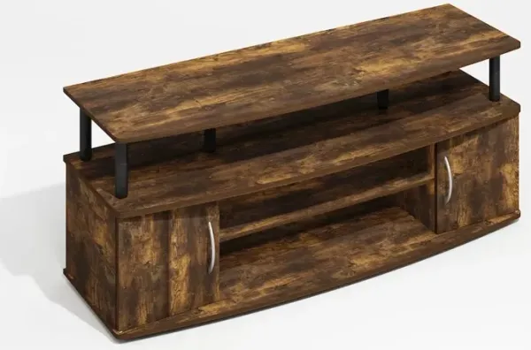 JAYA Large Entertainment Center Hold up to 55-IN TV, Amber Oak/Black