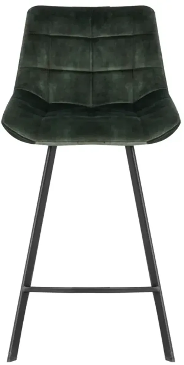 Modern Design Comfortable Nordic Metal Stool Modern Iron High Counter Leisure Bar Chair Green(set of 2)