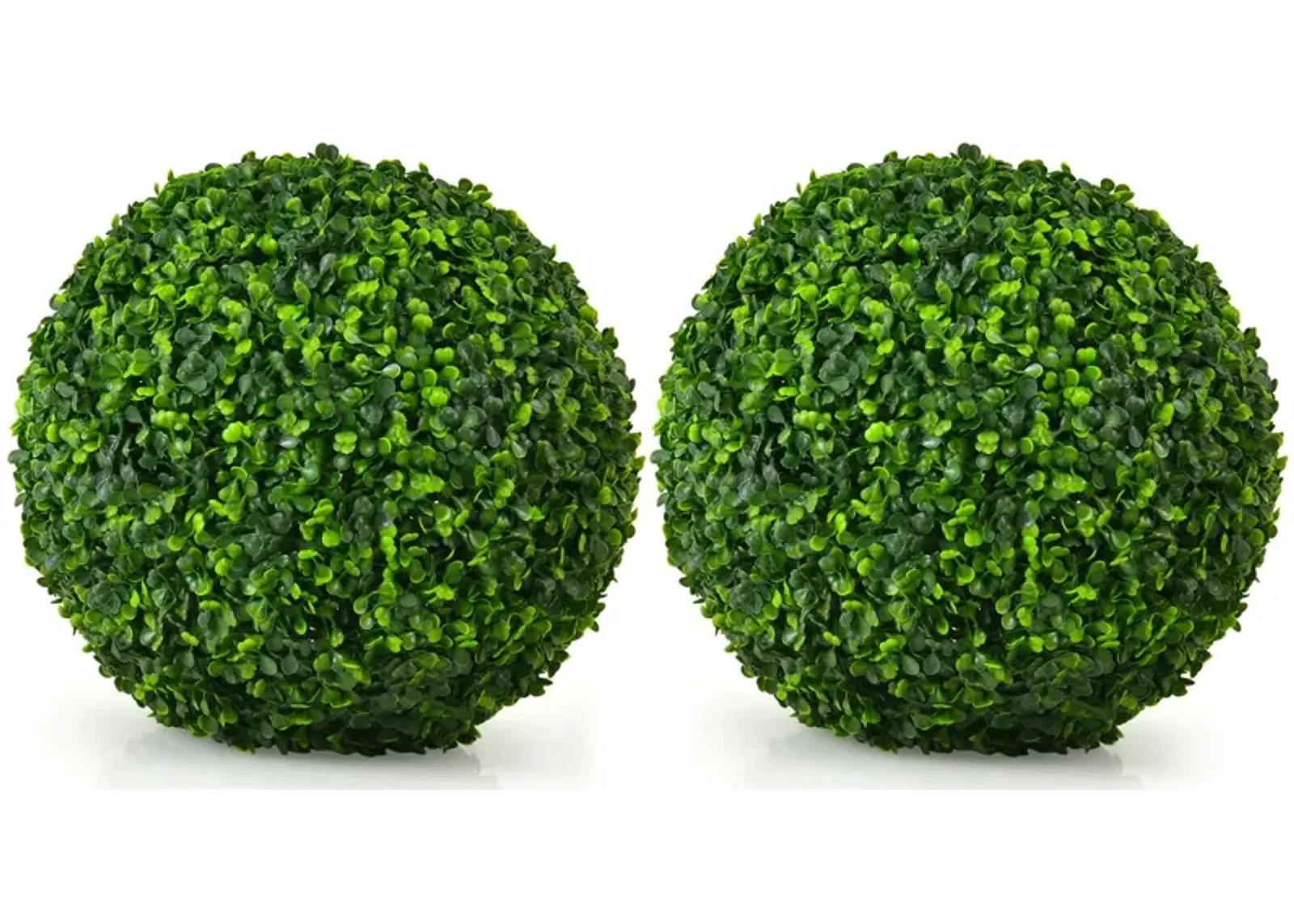 2 Pieces Artificial Boxwood Topiary Ball Tree Set