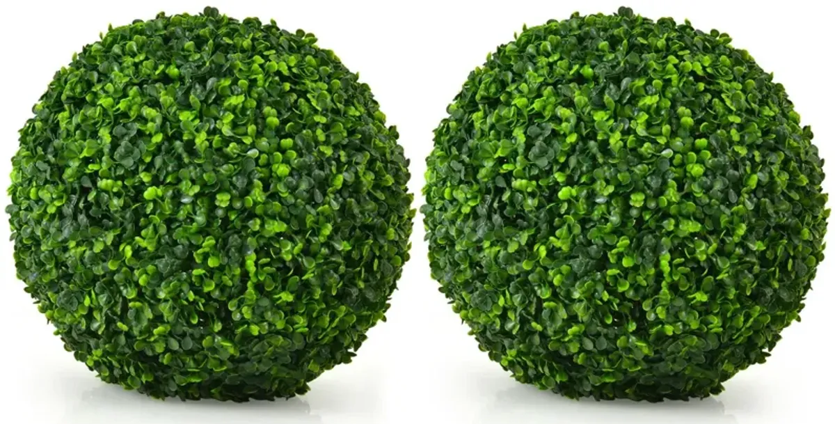 2 Pieces Artificial Boxwood Topiary Ball Tree Set