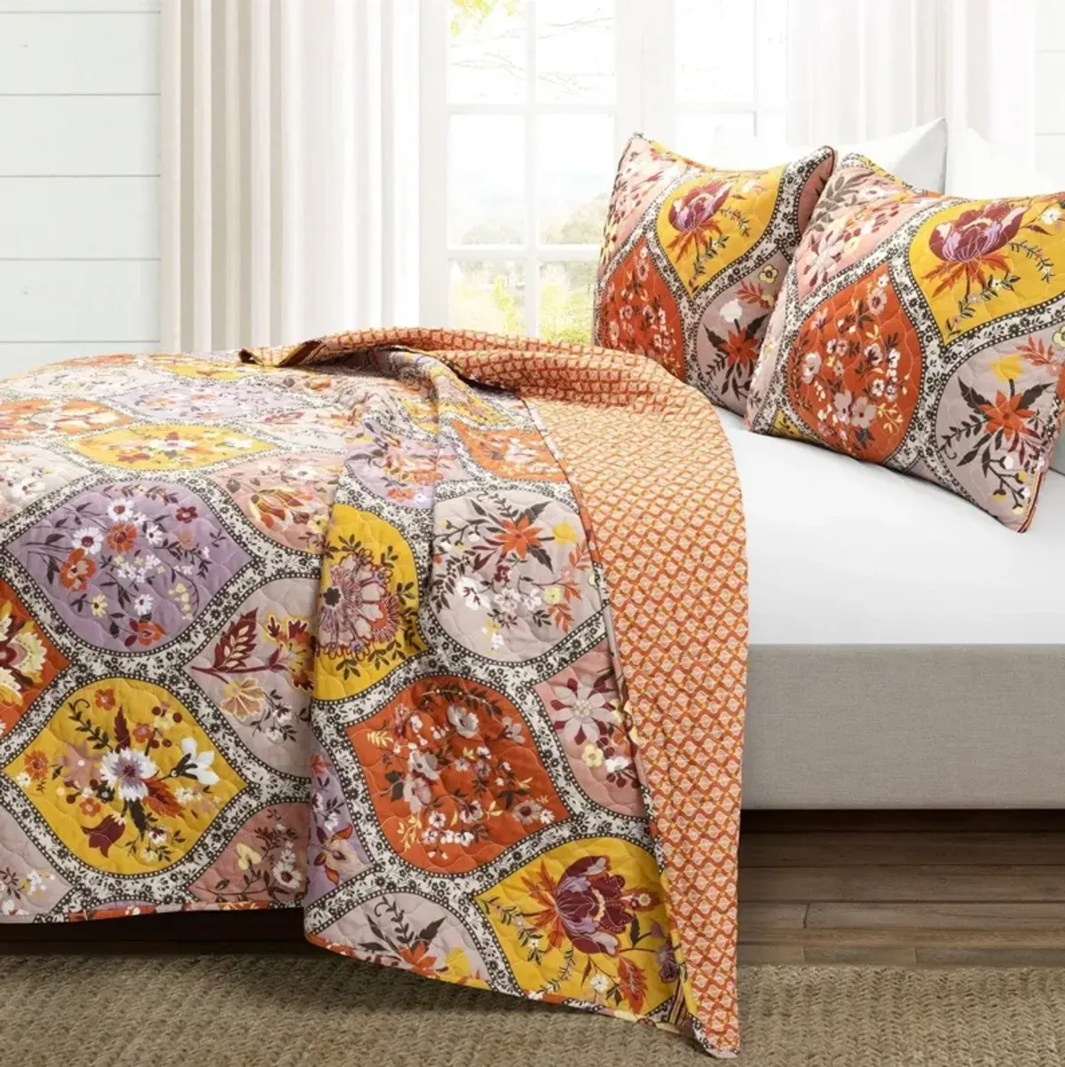 Floral Lightweight Cotton 3-Piece Quilt Set for Bedroom Comfort and Decor