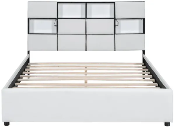Merax Platform Bed with Storage Headboard and USB