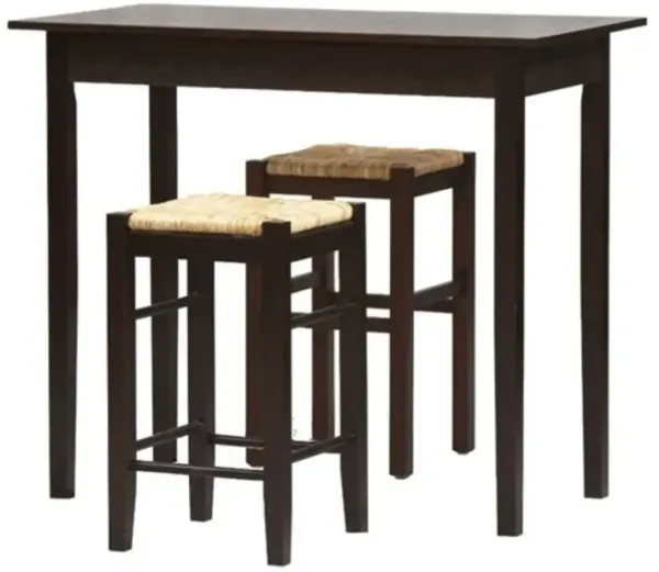 3 Piece Dining Set with Table and 2 Backless Stools