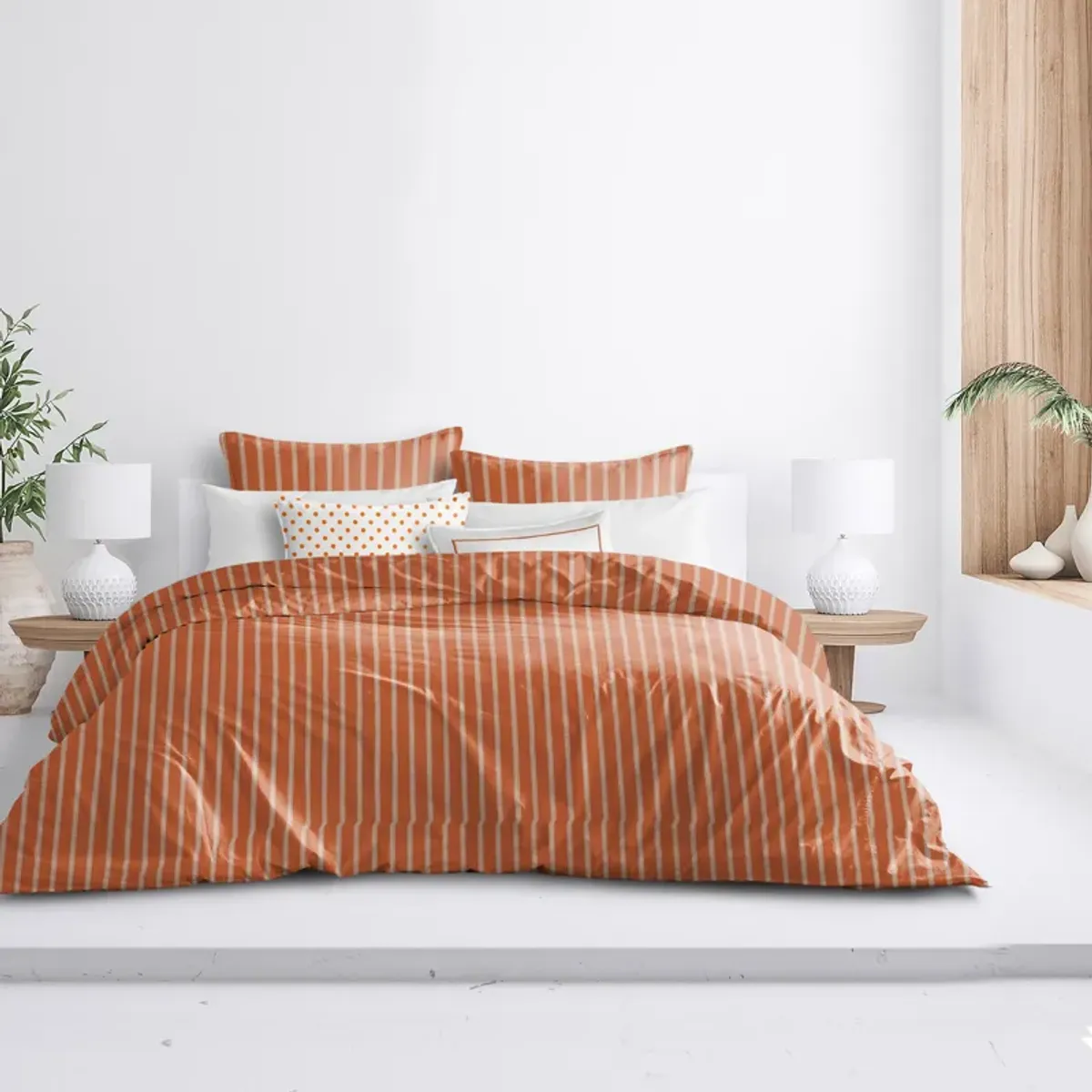 6ix Tailors Fine Linens Skipper Tangerine Duvet Cover Set