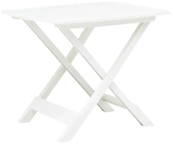 vidaXL Folding Garden Table White 31.1"x28.3"x27.6" Plastic