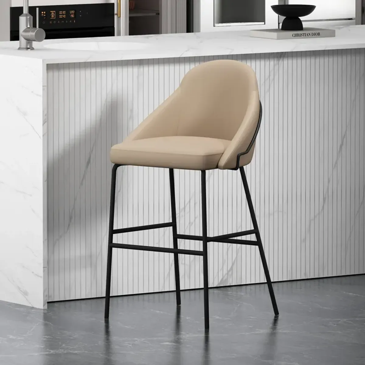 Gracie Barstool in Tan and Black