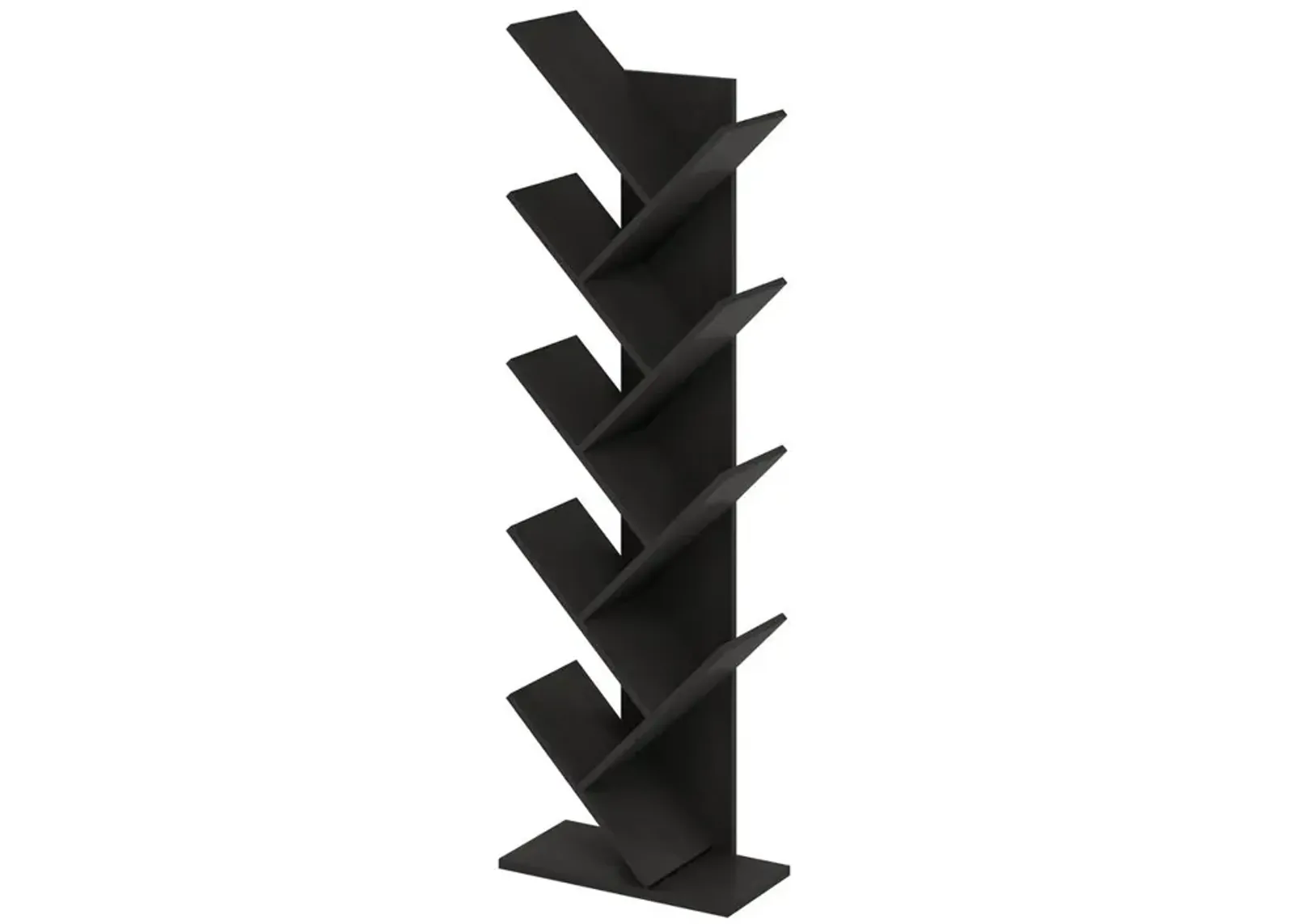 Tree Bookshelf 9-Tier Floor Standing Tree Bookcase, Espresso