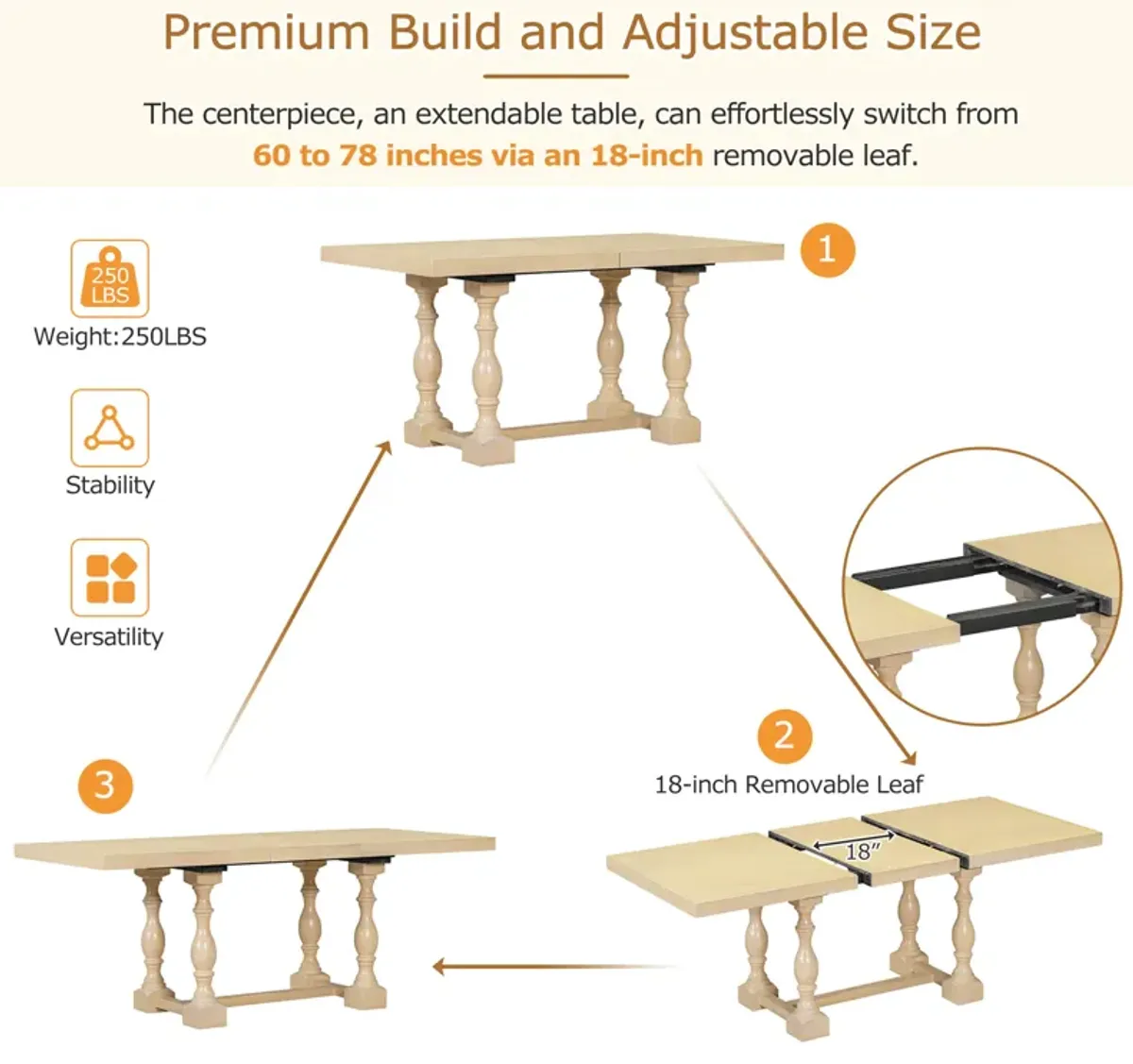 Merax 6-Piece Dining Table Chairs Bench Set