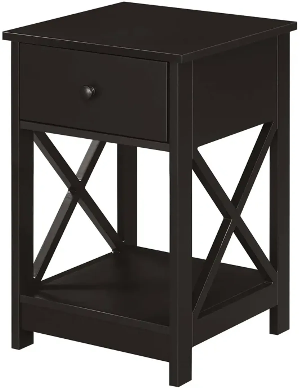 Convenience Concepts Oxford 1-Drawer End Table with Shelf, 15.75 in x 15.75 in x 24 in, Espresso