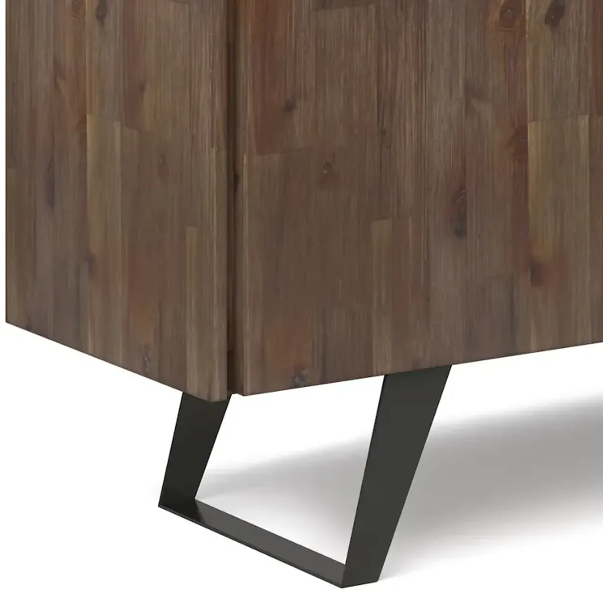Simpli Home Lowry Solid Acacia Wood Sideboard Buffet In Rustic Natural Aged Brown