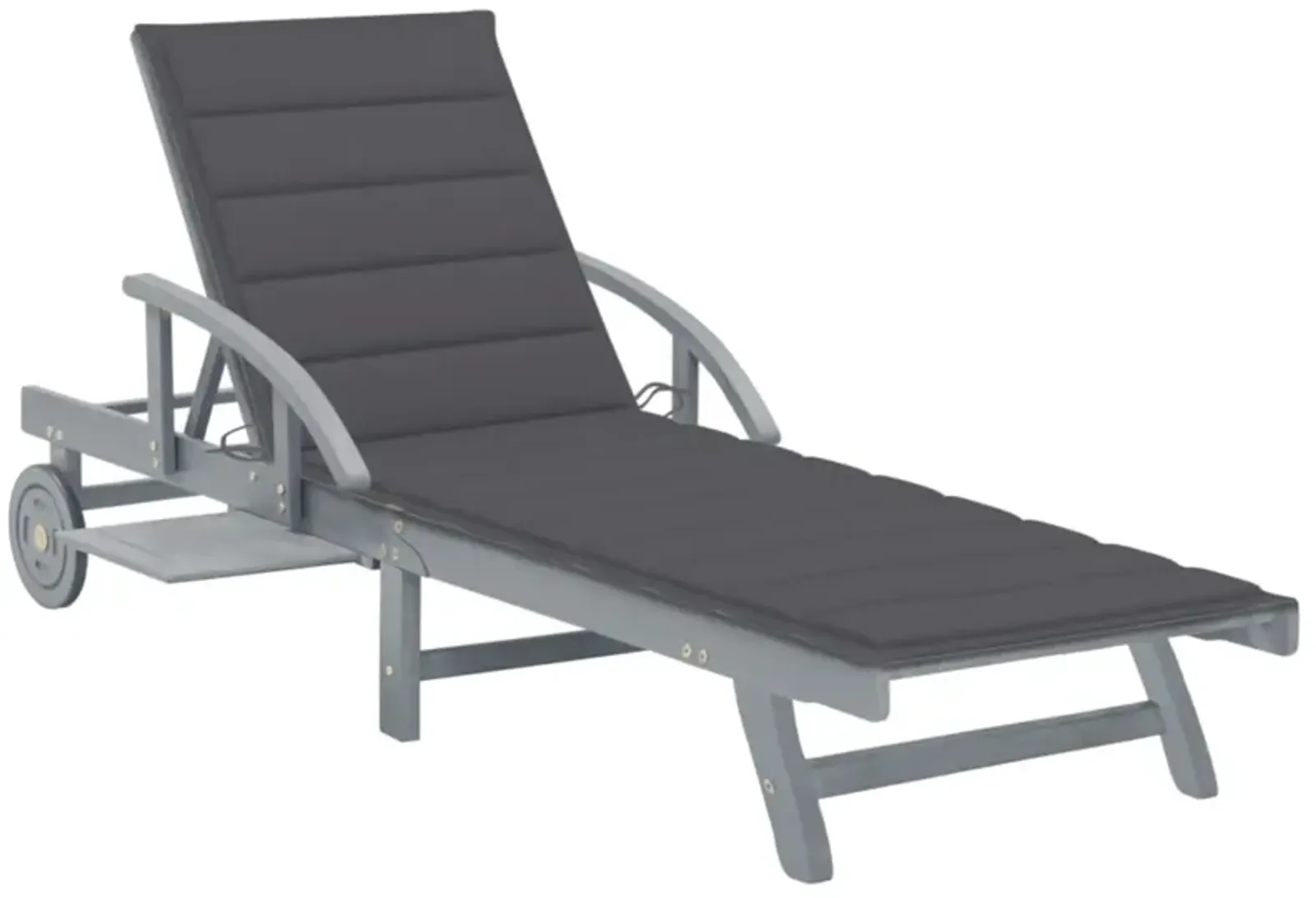 vidaXL Garden Sun Lounger with Cushion Solid Acacia Wood