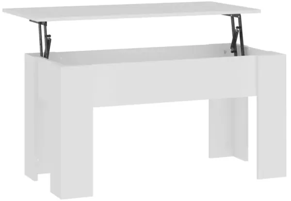 Coffee Table White 39.8"x19.3"x20.5" Engineered Wood
