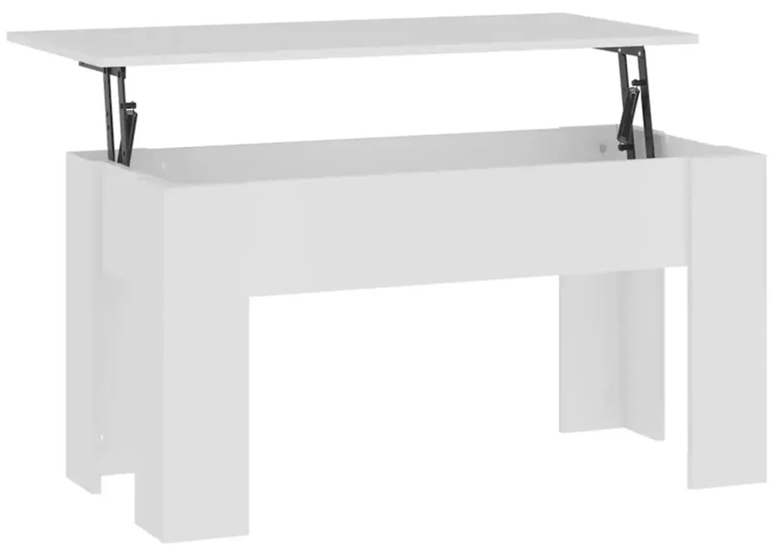 Coffee Table White 39.8"x19.3"x20.5" Engineered Wood