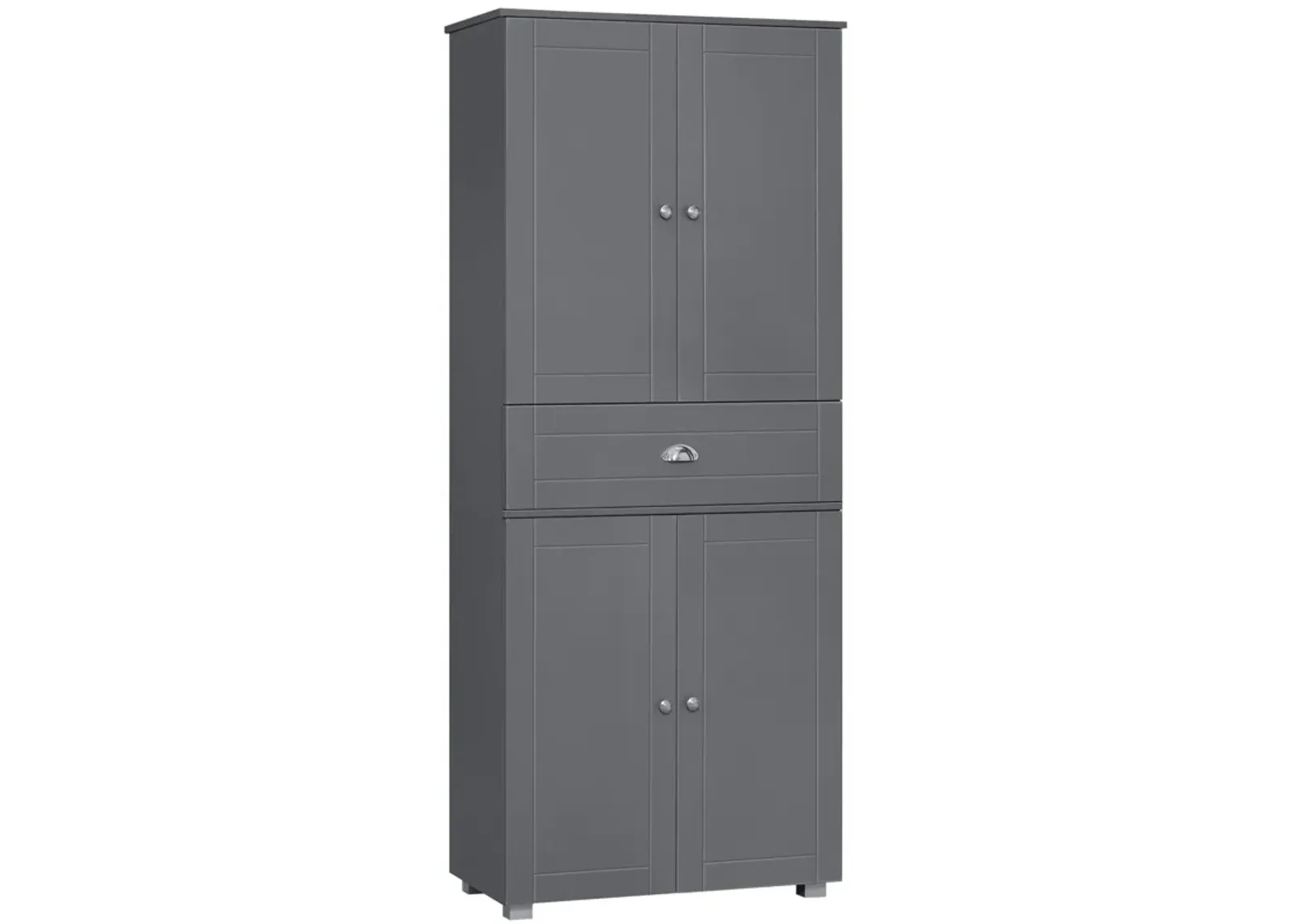 Grey Kitchen Storage: 71" Freestanding Pantry Cabinet with Drawers