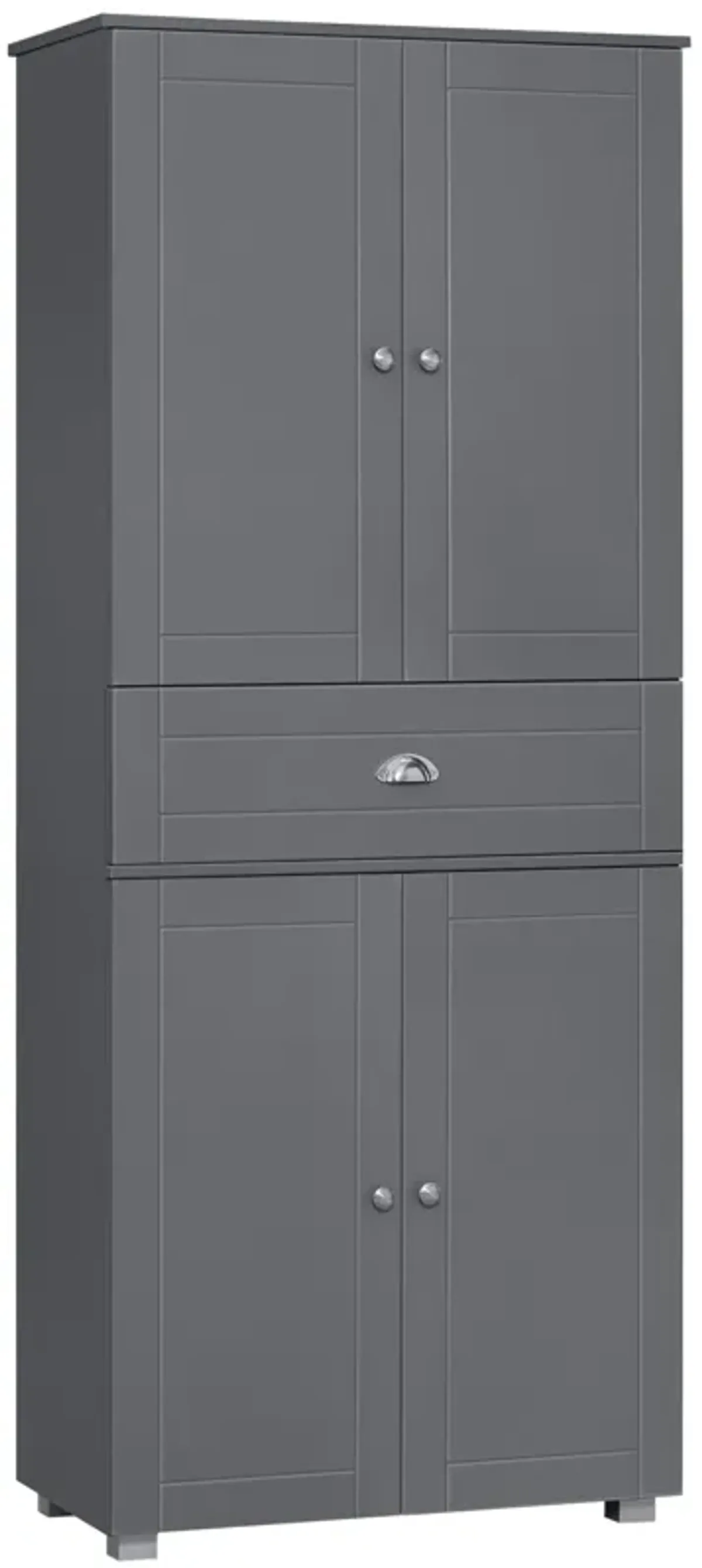 Grey Kitchen Storage: 71" Freestanding Pantry Cabinet with Drawers