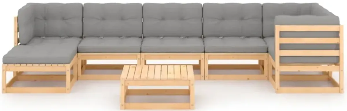 vidaXL 8 Piece Garden Lounge Set with Cushions Solid Pinewood