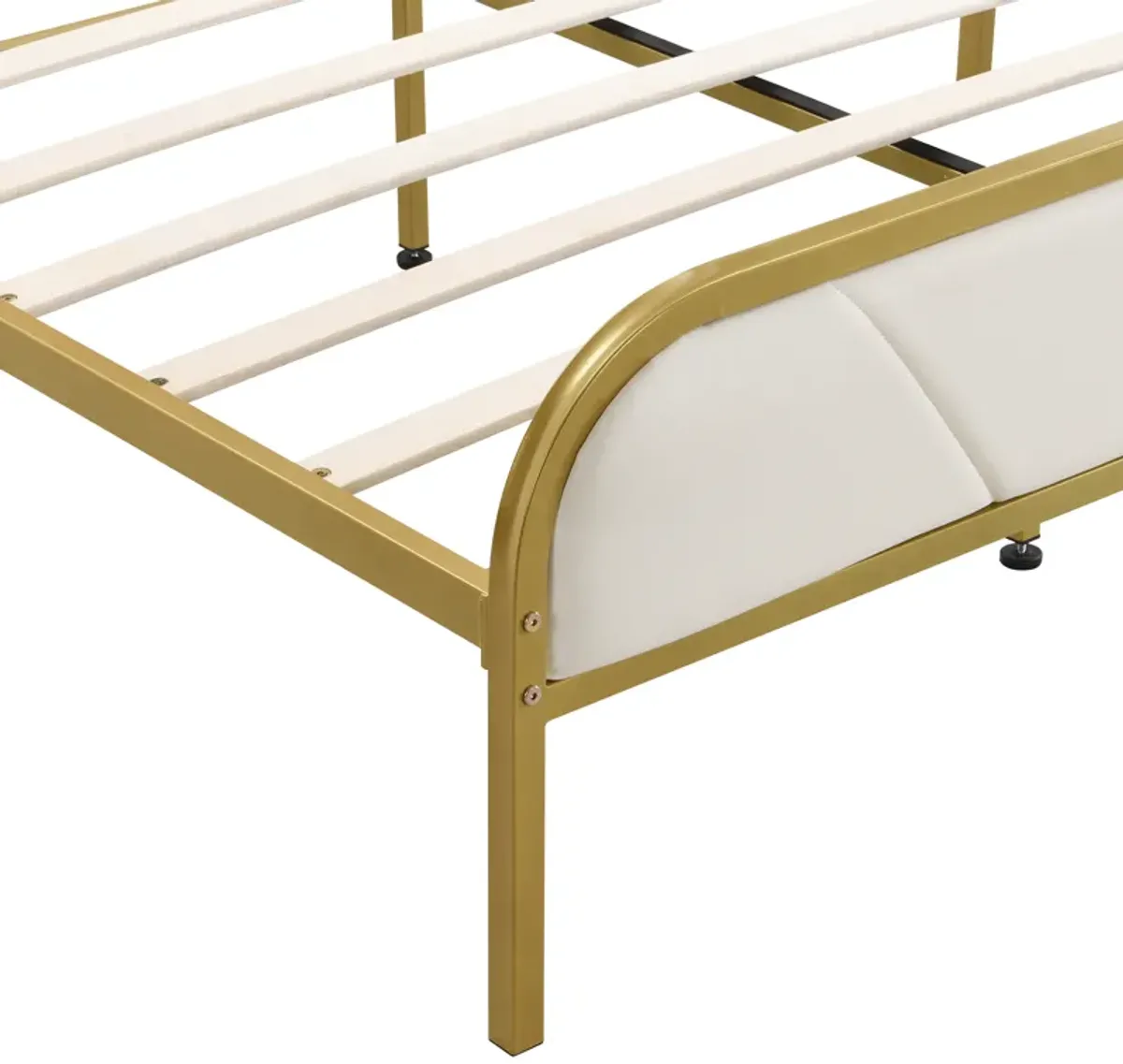 Merax Metal Platform Bed with Upholstered Headboard