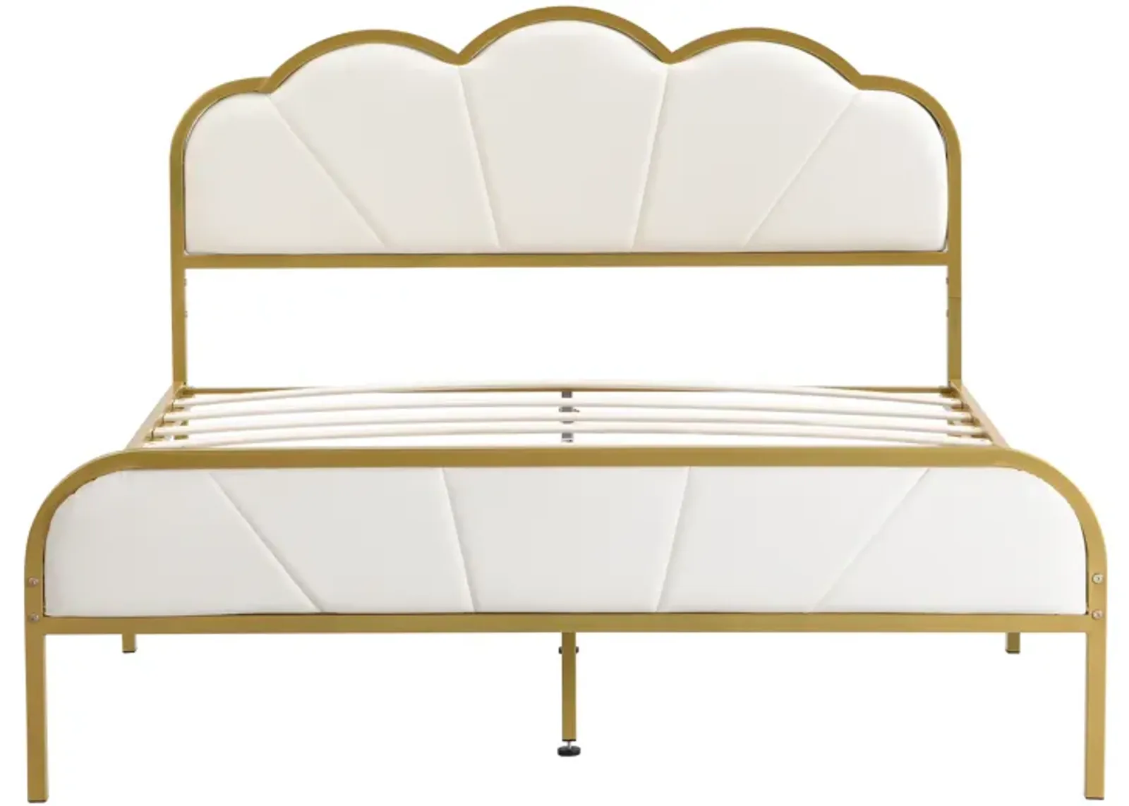 Merax Metal Platform Bed with Upholstered Headboard