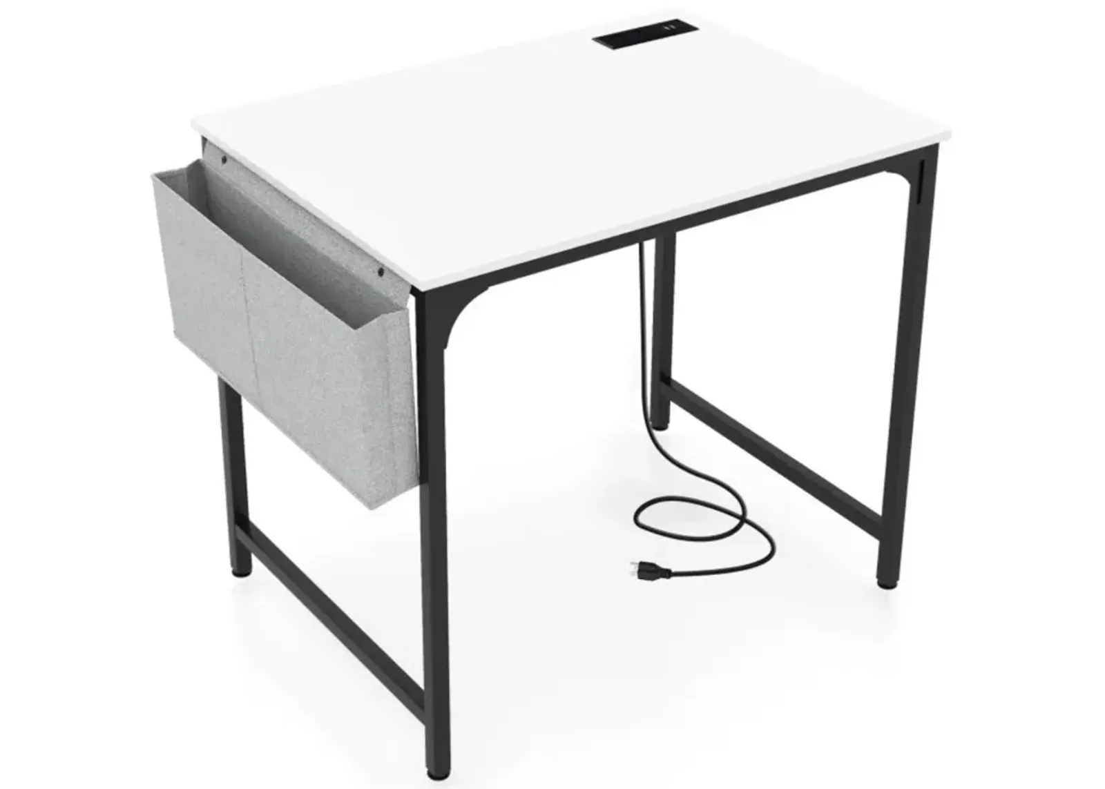 Hivvago 32 Inch Home Office Desk with Charging Station Storage Bag and Headphone Hook